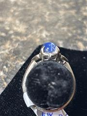 Blue Stone Stone Ring 14K White Gold 3.54g Size 7